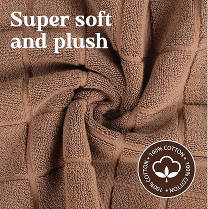 Superior 100% Cotton Bathmat Set, Bath Mats, Bathroom Decor, Shower, Bathtub Essentials, Home Accessories, Small Washable Rug, No Backing, Heavyweight, Nora Collection, Set of 2, 22" x 35", Chocolate