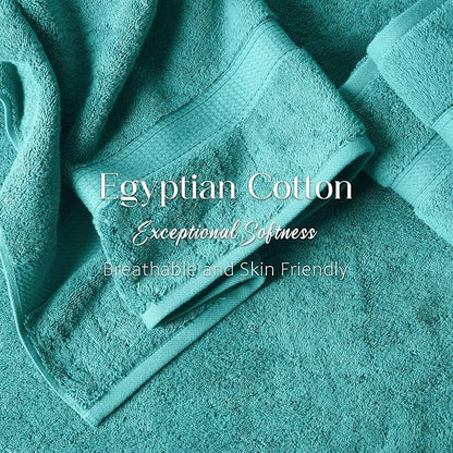 SUPERIOR Egyptian Cotton Ultra Plush & Absorbent, 3 Piece Set, Turquoise | Quick Dry, Soft Luxury Towel Set, Bath Essentials, Guest Bath, Spa, 1 Bath, 1 Hand, 1 Face Towels, Madeline Towels