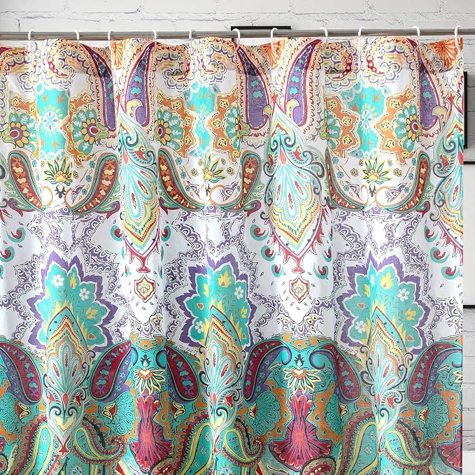 Greenland Home Fashions Fabric Sensations Shower Curtain, Stylish Bathroom Decor, Machine Washable, 72 inches x 72 inches, Nirvana