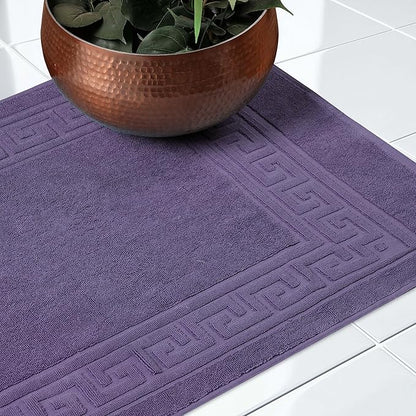 Superior Hotel & Spa Quality Bath Mat Set of 2, Made of Long-Staple Combed Cotton, Durable and Washable 100% Cotton Bathroom Mat 2-Pack, Royal Purple, 22" x 35"