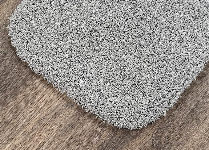 Garland Rug Jazz Nylon Washable 4 Piece Set (Lid, Contour,2 Mats) Platinum Gray Bath Rugs Soft, Absorbent, and Stylish for Your Bathroom