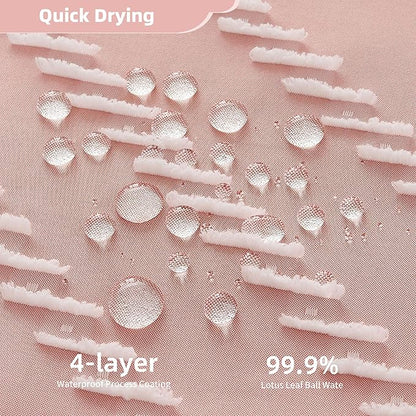 Siiluminisoy Extra Long Pink Boho Shower Curtain with White Tassel, Woven Fabric 96 in Curtain, Tufted Chevron Striped, 72x96, Modern Chic Textured Minimalist Cute for Bathroom