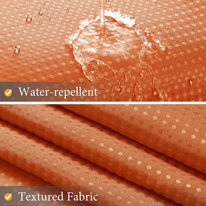 Shower Curtain 72 inches Long 6FT for Bathroom 1 Panel Orange | Ombre Waffle, Shower Curtains with Hook, Water Repellent, Boho Farmhouse, Simple Modern Bath Decor, 72x72