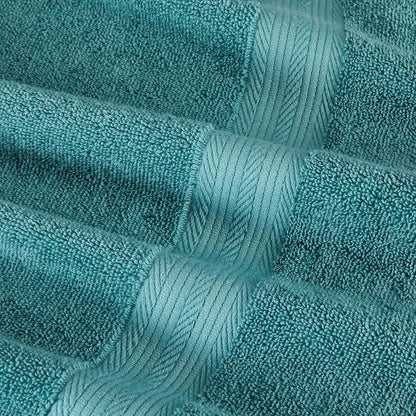 Amazon Basics Fade-Resistant 100% Cotton Bath Towel, 30"x54", Teal Green, 2-Pack