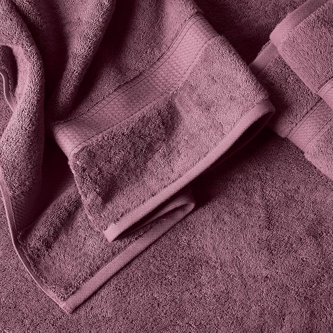 SUPERIOR Egyptian Cotton Ultra Plush & Absorbent, 6 Piece Set, Plum | Quick Dry, Soft Luxury Towel Set, Bath Essentials, Guest Bath, Spa, 2 Bath, 2 Hand, 2 Face Towels, Madeline Towels