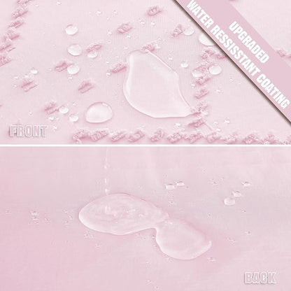Siiluminisoy Boho Shower Curtain Pink Woven Fabric Cute Shower Curtain, 72 x 72 Tufted Chevron Textured Striped Modern Farmhouse Minimalist Cloth Shower Curtains for Bathroom