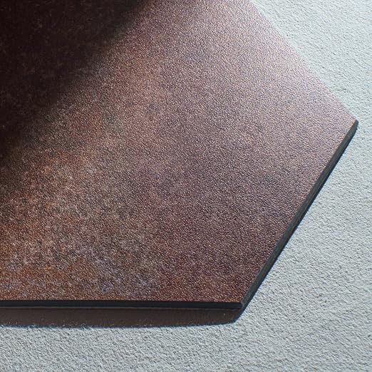 W&S 24-Sheets Hexagon Peel and Stick Floor Tile, Red Brown Peel and Stick Backsplash Tile for Wall, Self Adhesive Faux Stone Flooring DIY for Kitchen, Living Room, RV, Bathroom