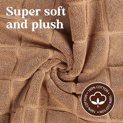 Superior 100% Cotton Bathmat Set, Bath Mats, Bathroom Decor, Shower, Bathtub Essentials, Home Accessories, Small Washable Rug, No Backing, Heavyweight, Nora Collection, Set of 2, 22" x 35", Toast