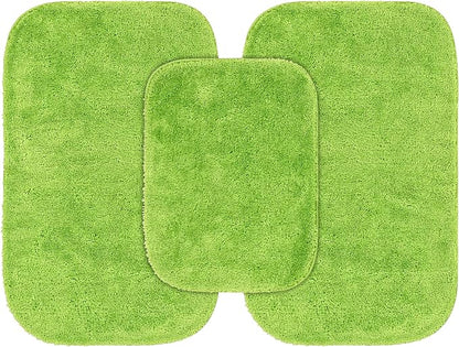 Garland Rug Traditional Nylon Washable Lime-Aid 3 Bath Rugs (17" X 24", 21" X 34", 21" X 34") - Soft, Absorbent, and Stylish for Your Bathroom