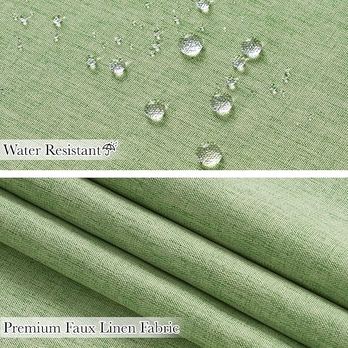 KGORGE Scalloped Green Shower Curtain with 12 Metal Hooks for Bathroom, Boho Privacy Cute Neutral Home Decor Waterproof Shower Curtains for Hotel Bathtub, Grass Green, 72 x 72 inches Long