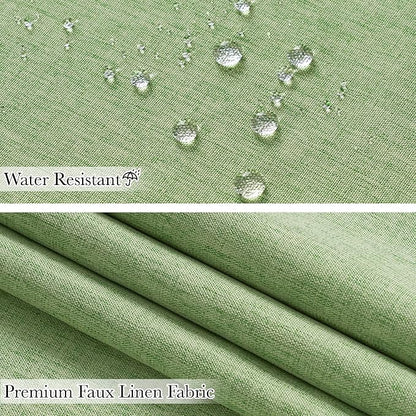 KGORGE Scalloped Green Shower Curtain with 12 Metal Hooks for Bathroom, Boho Privacy Cute Neutral Home Decor Waterproof Shower Curtains for Hotel Bathtub, Grass Green, 72 x 72 inches Long