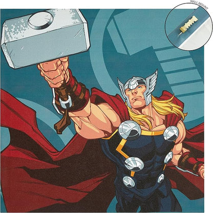Marvel Avengers Canvas Wall Art – 4-Pack Kids Room Décor, Each Piece 11"x11", Colorful Superhero Wall Hanging for Bedroom, Playroom, or Nursery
