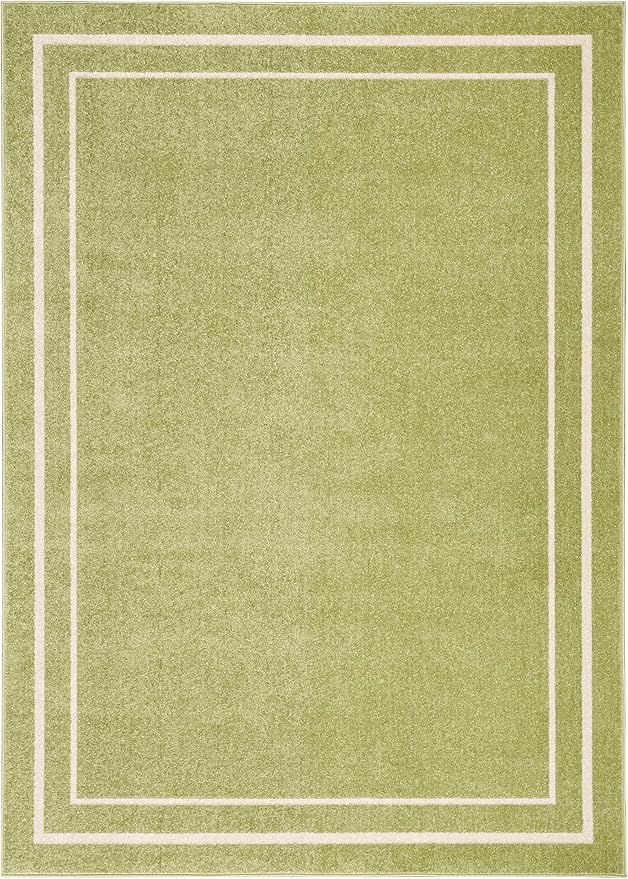 Nourison Home Nourison Essentials Green Ivory 5' x 7' Area Rug - Easy Clean, Non Shedding, Bed Room, Living Room, Dining Room, Kitchen (5' x 7')