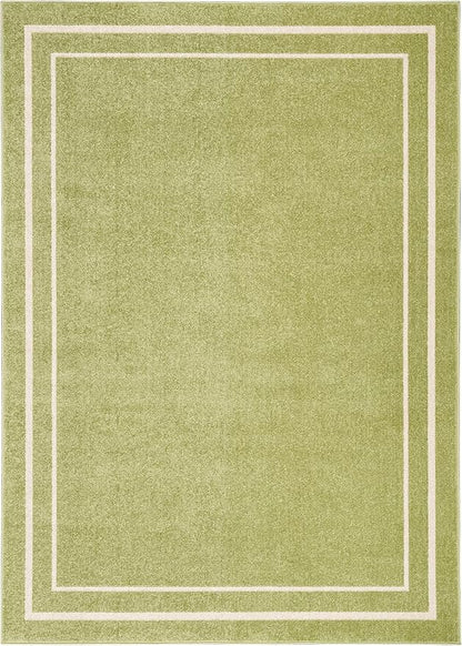 Nourison Home Nourison Essentials Green Ivory 6' x 9' Area Rug - Easy Clean, Non Shedding, Bed Room, Living Room, Dining Room, Kitchen (6' x 9')