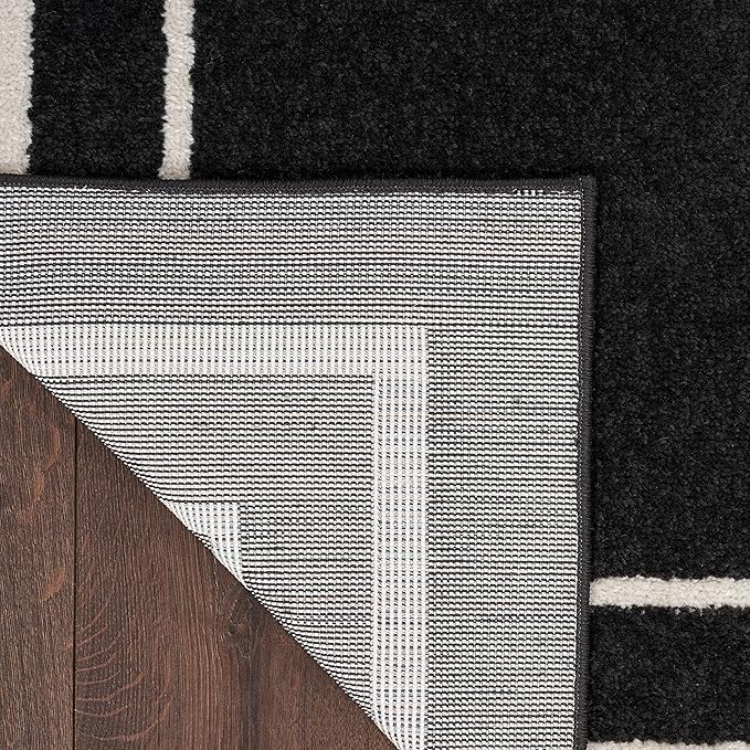 Nourison Home Nourison Essentials Black Ivory 2' x 4' Area Rug - Easy Clean, Non Shedding, Bed Room, Living Room, Dining Room, Kitchen (2' x 4')