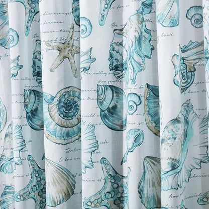 Greenland Home Fashions Fabric Sensations Shower Curtain, Stylish Bathroom Decor, Machine Washable, 72 inches x 72 inches, Cruz Coastal White
