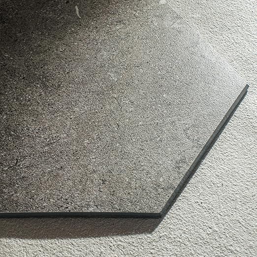 W&S 24-Sheets Brown Grey Hexagon Peel and Stick Floor Tile, Faux Stone Stick on Backsplash for Kitchen, Self Adhesive Waterproof Flooring Tiles for Dining Room, Bedrooms