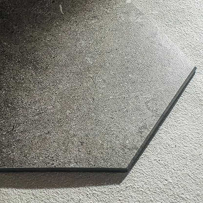 W&S 24-Sheets Brown Grey Hexagon Peel and Stick Floor Tile, Faux Stone Stick on Backsplash for Kitchen, Self Adhesive Waterproof Flooring Tiles for Dining Room, Bedrooms