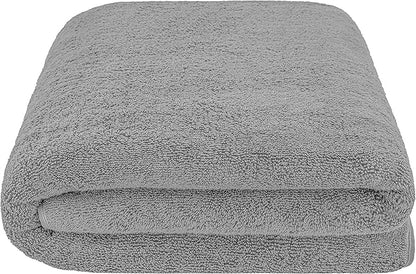 American Soft Linen 100% Cotton 600 GSM Turkish 40x80 Oversized Bath Towel Sheet, Extra Large Adult Towels for Bathroom, Light Grey Bath Sheet