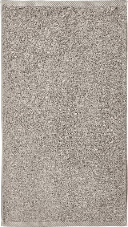 Amazon basics 100% cotton Lightweight quick-dry hand towel, 8-pack, Platinum, 28" x 16"