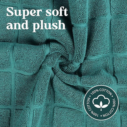 Superior 100% Cotton Bathmat Set, Bath Mats, Bathroom Decor, Shower, Bathtub Essentials, Home Accessories, Small Washable Rug, No Backing, Heavyweight, Nora Collection, Set of 2, 22" x 35", Teal