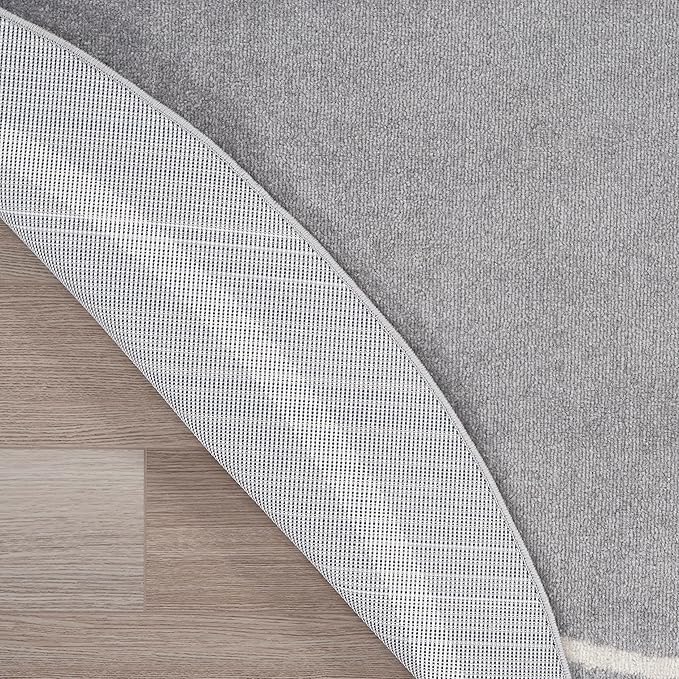 Nourison Home Nourison Essentials Grey Ivory 8' x Round Area Rug - Easy Clean, Non Shedding, Bed Room, Living Room, Dining Room, Kitchen (8' x Round)
