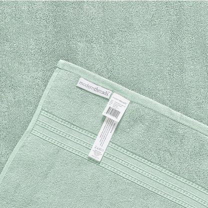 Modern Threads 6-Piece 100% Cotton Damask Medallion Towel Set, Sage | Highly Absorbent, Soft & Plush, Quick-Drying, 550 GSM, Color-Rich Yarn-Dyed Design, OEKO-TEX Certified