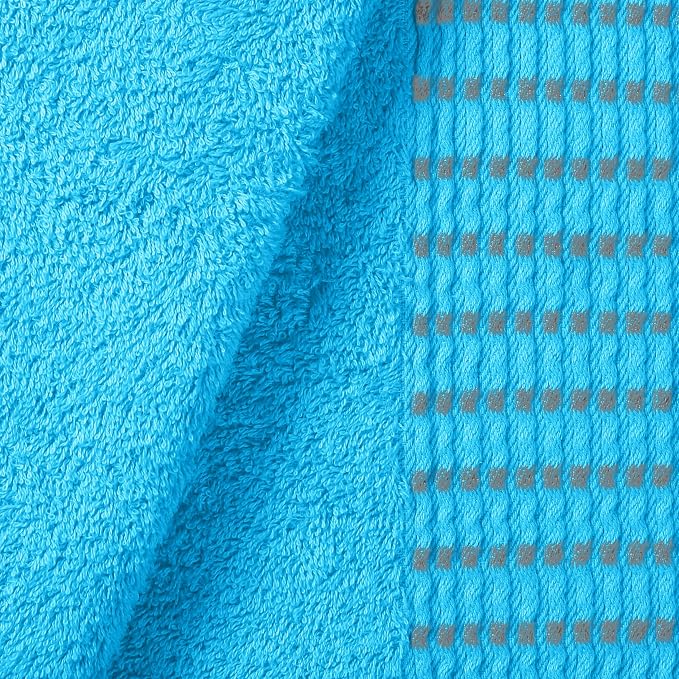 Ultra Soft 3 Pack Cotton Towel Set, Contains a Bath Towels 28x55 inch, a Hand Towels 16x24 inch & a Wash Cloths 12x12 inch, Ideal Everyday use, Compact & Lightweight - Turquoise Blue