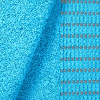 Ultra Soft 3 Pack Cotton Towel Set, Contains a Bath Towels 28x55 inch, a Hand Towels 16x24 inch & a Wash Cloths 12x12 inch, Ideal Everyday use, Compact & Lightweight - Turquoise Blue