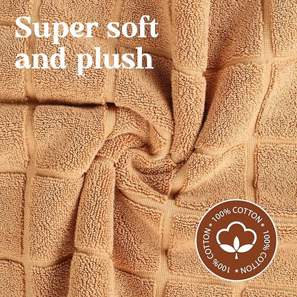 Superior 100% Cotton Bathmat Set, Bath Mats, Bathroom Decor, Shower, Bathtub Essentials, Home Accessories, Small Washable Rug, No Backing, Heavyweight, Nora Collection, Set of 2, 22" x 35", Rust