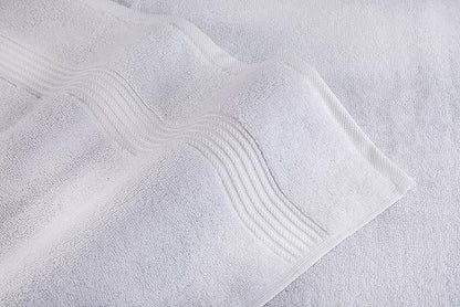 American Veteran Towel, 6 Piece Towel Set for Bathroom, 100% Cotton Turkish Bathroom Towels, 2 Bath Towels 2 Hand Towels 2 Washcloths, White