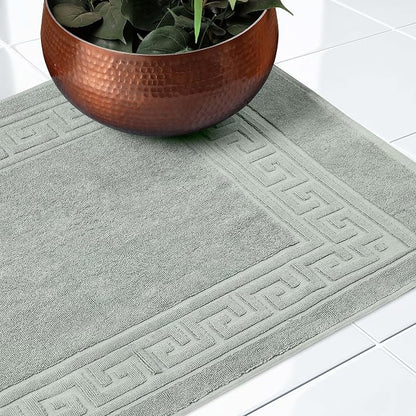 Superior Heavyweight Cotton Bath Mats, Bath Rugs For Bathroom Accessories, Washable Rug For Shower, Bath, Toilet, Modern Decor, No Backing, Luxury Hotel And Spa Quality, Set of 2, 22" x 35", Sage