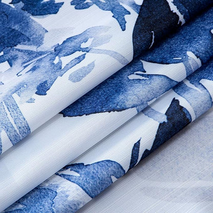 Dainty Home Blue Florals 3D Textured Weave Shower Curtain for Bathroom 70" x 72" Water-Resistant Washable Polyester Blend Fabric Bath Curtain, Decorative Bathroom Décor