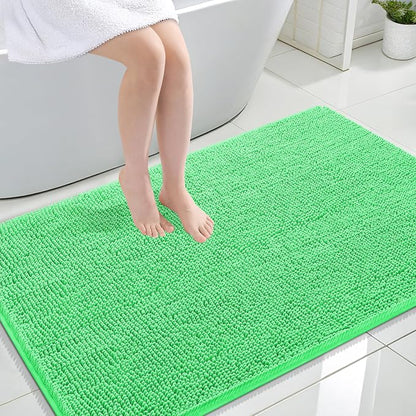 OLANLY Large Bathroom Rugs 47x32, Extra Soft Absorbent Chenille Bath Rugs | Mint Green, Quick-Drying Rubber Backing, Machine Washable Bath Mat for Bathroom Floor, Tub and Shower, Home Decor Accessories