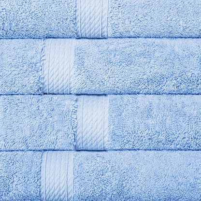 SUPERIOR Egyptian Cotton Ultra Plush & Absorbent, 10 Piece Set, Light Blue | Quick Dry, Soft Luxury Towel Set, Bath Essentials, Guest Bath, Spa, 2 Bath, 4 Hand, 4 Face Towels, Madeline Towels