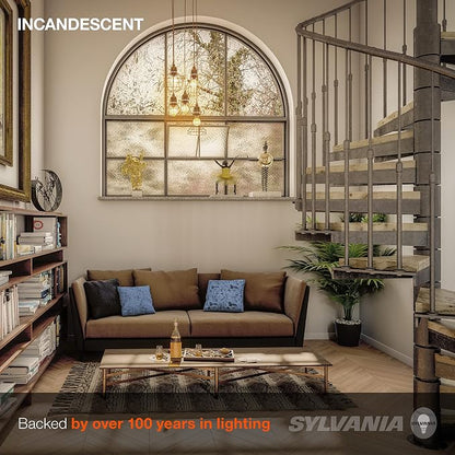Sylvania Incandescent Double Life Décor Globe Light Bulb, 40W, G25, Medium Base, 265 Lumens, Frosted, 2850K, Soft White - 3 Pack (15345)