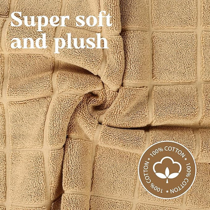 Superior 100% Cotton Bathmat Set, Bath Mats, Bathroom Decor, Shower, Bathtub Essentials, Home Accessories, Small Washable Rug, No Backing, Heavyweight, Nora Collection, Set of 2, 22" x 35", Latte