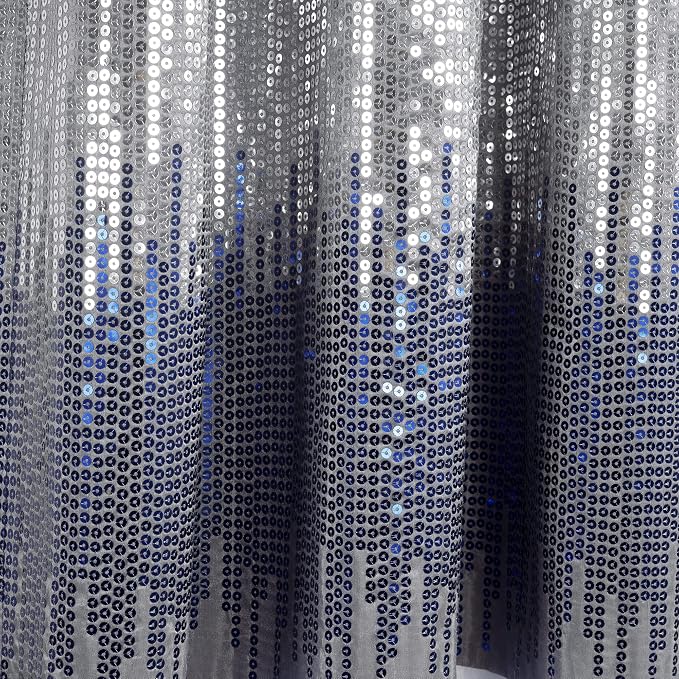 Lush Decor Night Sky 100% Blackout Window Curtain Panel Single 42"W x 84"L, Navy & White - Blackout Curtains For Bedroom - Sequin Curtains - Glam Decor