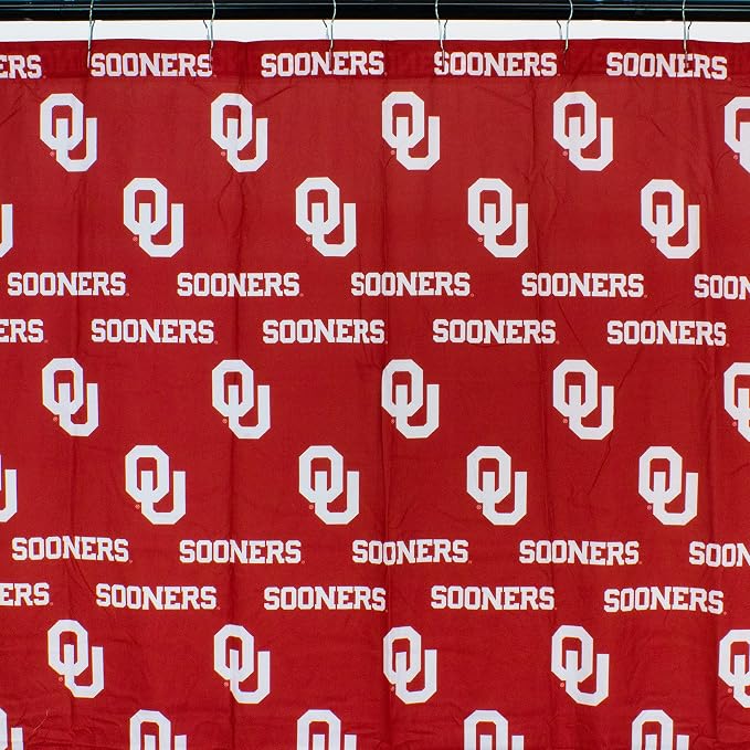 Everything Comfy Oklahoma Sooners Bright and Colorful Shower Curtain Cover 70" x 72"