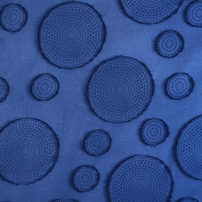 Waterproof Fabric Shower Curtain for Bathroom - Washable, 72"x72", Boho Style, Textured Jacquard, Hotel Quality, 12 Metal Hooks, Navy Blue