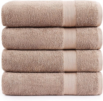 LANE LINEN Large Bath Sheet Set Oversized Soft Absorbent Quick Dry - Taupe | Bath Sheets Set - OEKO-TEX Certified, Ring-Spun Durability, Generously Sized, Oversized & Roomy, Lightweight & Breathable