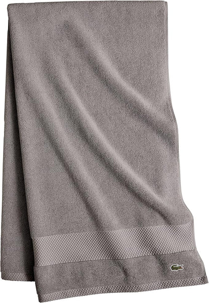 Lacoste Heritage 100% Supima Cotton Bath Sheet, Meteorite, 35" x 70" – Highly Absorbent & Quick Drying, Premium Super Soft Bath Towel, Bathroom Essential, Gift for All Occasions, Machine Washable