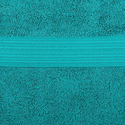 Amazon Basics 6-Piece Oversized Fade-Resistant Towel Set, 100% Cotton, Highly Absorbent, Soft, Teal, 2 Bath Towels, 2 Hand Towels, 2 Washcloths
