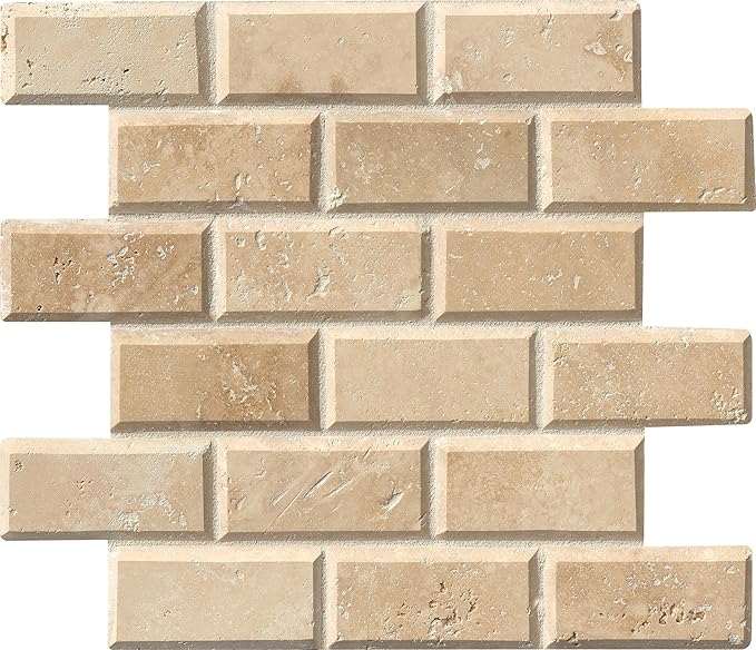 MSI Tuscany Ivory Honed Beveled Travertine Subway Tile for Kitchen Backsplash, Wall Tile for Bathroom, Accent Wall Tile, Shower Wall Tile,Sample