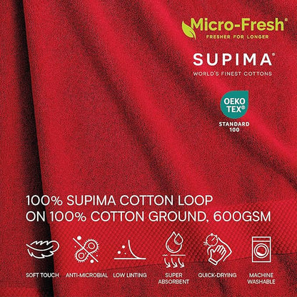 Lacoste Heritage 100% Supima Cotton Hand Towel, Formula One, 16" x 30" – Highly Absorbent & Quick Drying, Premium Super Soft Bath Towel, Bathroom Essential, Gift for All Occasions, Machine Washable