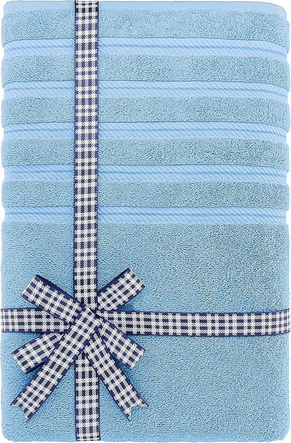 American Soft Linen 35x70 Jumbo Large Bath Towel, 600 GSM 100% Cotton Turkish Bath Sheet, Oversized Luxury Bath Towel for Bathroom Beach and Pool, Sky Blue