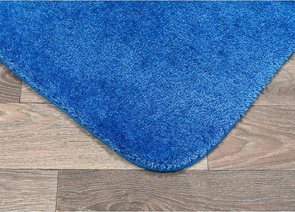Garland Rug Traditional Nylon Washable Electric Blue 3 Bath Rugs (17" X 24", 21" X 34", 21" X 34") - Soft, Absorbent, and Stylish for Your Bathroom