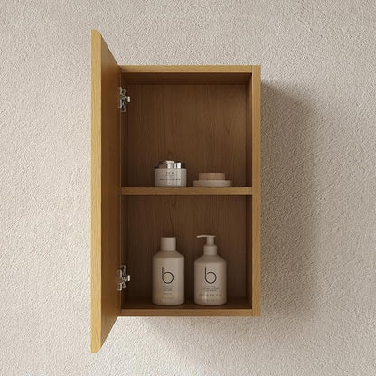 KEIKI Bathroom Wall Cabinet with Soft-Close Doors, Golden Oak | Premium Wood Medicine Cabinet, Narrow Storage Cabinet for Bathroom Kitchen Laundry Room