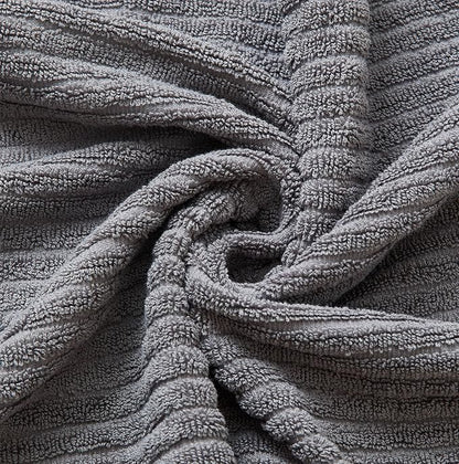 Nautica – Bathroom Towels, Washcloth, Bath & Hand Towel Set, Highly Absorbent Ribbed Terry Cotton, Set of 6, College Dorm Room Essentials (Signature Grey)