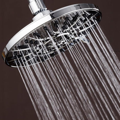 AquaDance High Pressure 6-Setting, 7" Rainfall Shower Head – Tested to Meet US Quality Standards, Angle-Adjustable, with Tool-Free Installation – Chrome Finish | Angle Adjustable with Extra-wide Flow Coverage & High Precision Anti-clog Nozzles. Tool-Fr...
